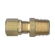 Brass DOT Air Brake Fitting Nylon Tube Connector - 3/8 Inch Tube To 1/2 Inch Male Pipe Thread (MPT)
