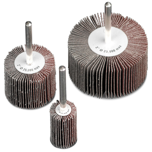 Flap Wheel - Aluminum Oxide - 1/4 Inch Shank - 2 x 1/2  x  1/4 - 80 Grit