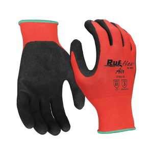 NSI Ruf-flex® Air Foam Latex Palm Coated Work Gloves - 12 pairs/package- Red - 2XLarge