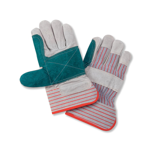 NSI Economical Double Leather Palm & Rubberized Safety Cuff Work Gloves- 12 pairs/package