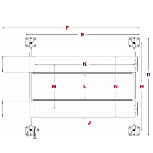 HD-9 / 9,000lb Capacity 4 Post Lift / Regular Width