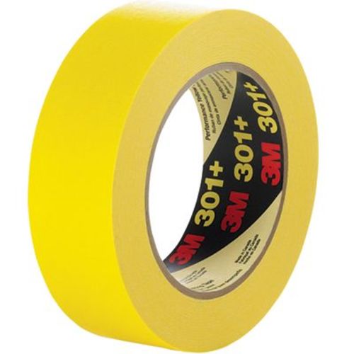 3M™ Performance Yellow Masking Tape 301+ - .71 Inch (18mm) x 60Yards (55m) - 5.4 Mil