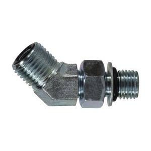 1-1/16-16X9/16-18 (3/4 OD X 3/8 OD) O Ring Face Seal to O Ring Elbow 45