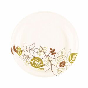 Pathways Soak-Proof Shield Mediumweight Paper Plates, WiseSize, 8.5" dia, Green/Burgundy, 125/Pack