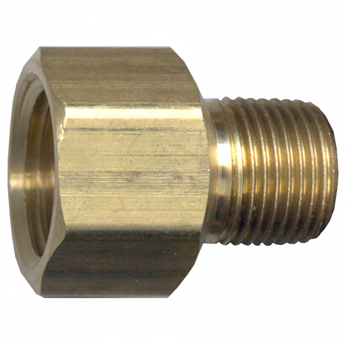 Brass Pipe - Fittings Adapter - 3/8 Inch Male Pipe Thread (MPT) To 3/8 Inch Female Pipe Thread (FPT)