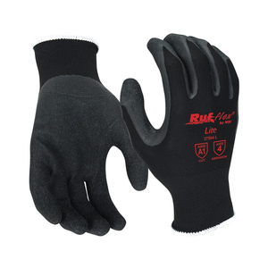 NSI Ruf-flex® Lite Black Rubber Palm Coated Nylon String Knit Gloves -2XLarge