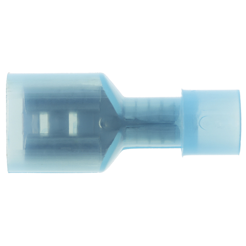 100-Pack 16-14 Gauge Blue Female Bullet Connectors – Fully Insulated Vinyl – UL