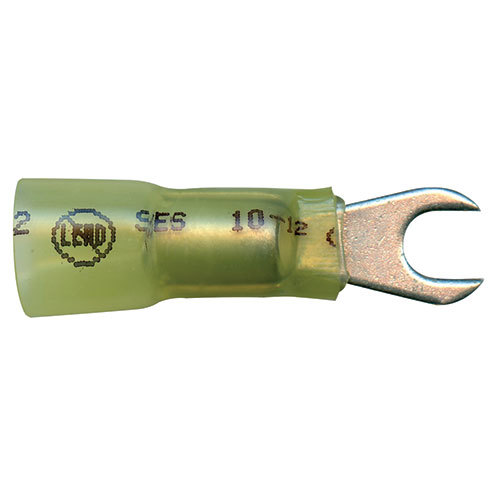 Supreme Solder/Seal #10 Stud Spade Connector - Yellow - 12-10 AWG