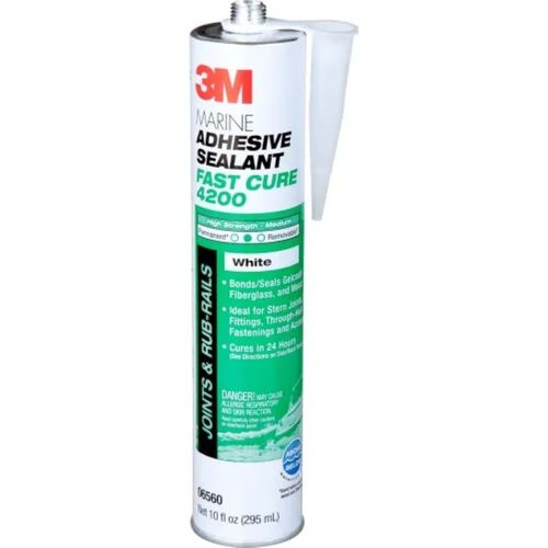 3M™ Marine Adhesive Sealant 4200FC, Fast Cure, White, 295 mL Cartridge, 12/Case