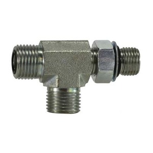 9/16-18X7/16-20 (3/8 OD) O Ring Face Seal to O Ring Branch Tee