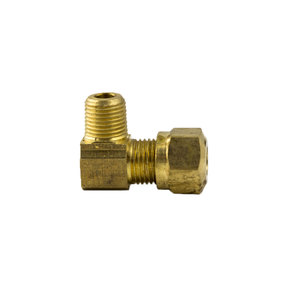 Brass DOT Air Brake - Fittings For SAE J844D - Nylon Tubing - 90-Degree Elbow - 1/4 In Tube To 1/8 In Male Pipe Thread (MPT)