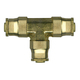 Brass Push-To-Connect - DOT Air Brake - Fittings For SAE J844D - Nylon Tubing Union Tee - 1/4 Inch Tube Outer Diameter