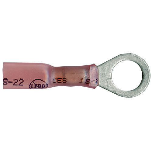 Supreme+ Crimp/Solder/Seal #8 Stud Ring Connector - 22-18 AWG