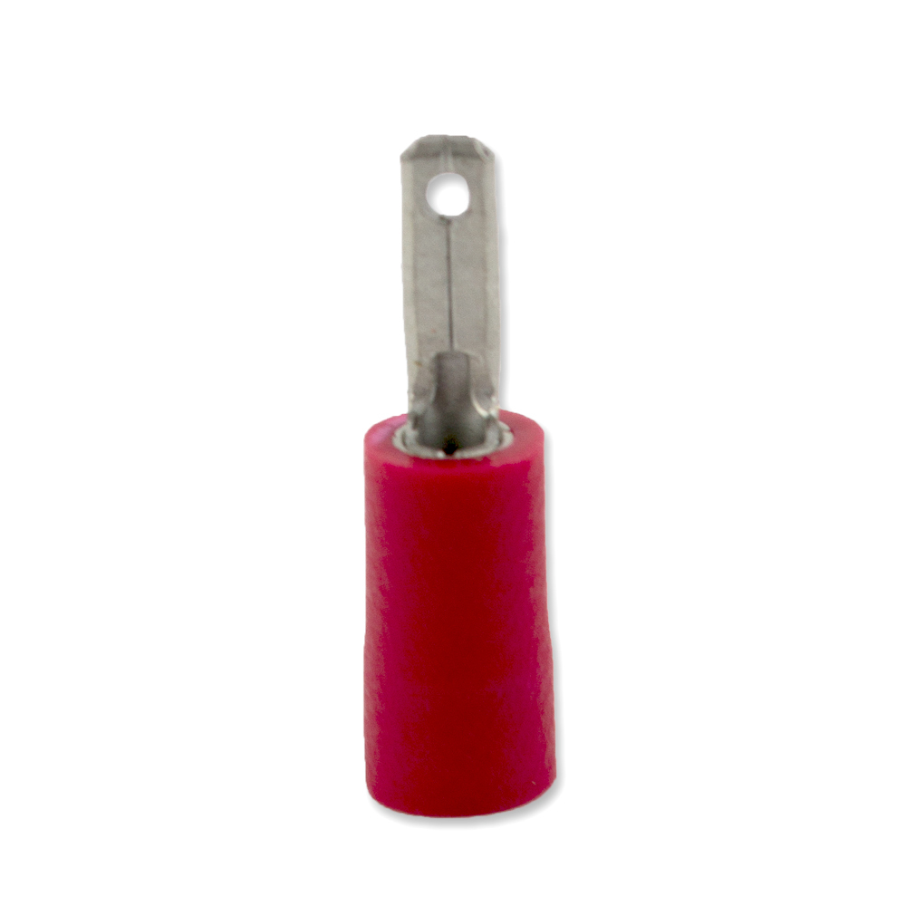Male Spade Connector Red Small Vinyl Insulated Electrical