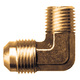 Brass SAE 45-Degree Flare 90-Degree Elbow - Tube to Male Pipe - 3/16 Inch Tube x 1/8 Inch Male Pipe Thread (MPT)