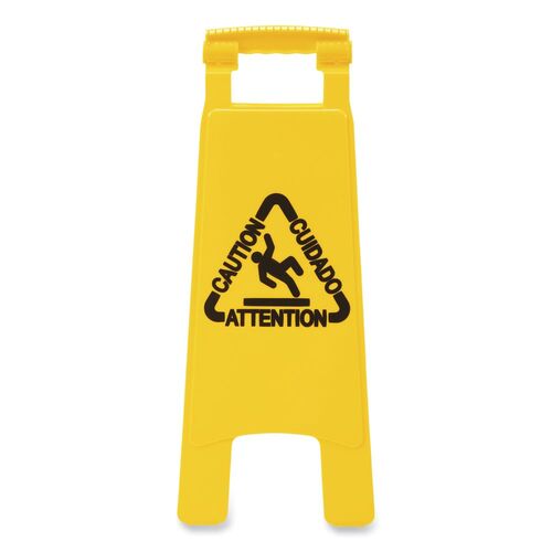 Site Safety Wet Floor Sign, 2-Sided, 10 X 2 X 26, Yellow