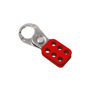 Zing Vinyl-Coated Steel Safety Lockout Hasp  Red, 1" Diameter