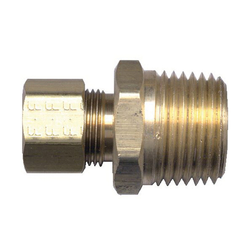 Brass Compression - Fittings Connector - Tube to Male Pipe - 3/8 Inch Tube x 1/4 Inch Male Pipe Thread (MPT)