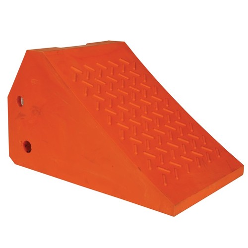 Orange Large Wheel Chock, 17 Inch x 14.5 Inch x 14.5 Inch