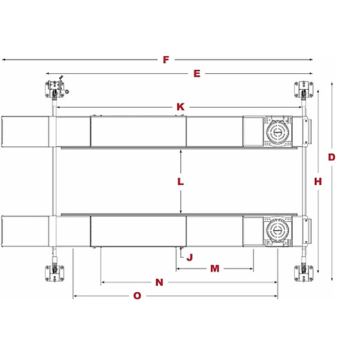 HDS-14LSX / 4 Post Alignment Lift Extended Length / Includes: Turn &Slip Plates