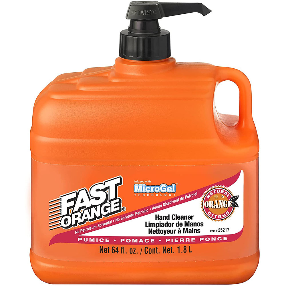 Fast Orange Hand Cleaner, Natural Orange Citrus, Pumice - 64 fl oz