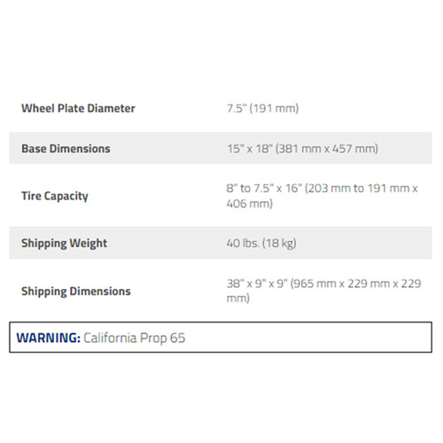 RWS-3TC / Manual Tire Changer