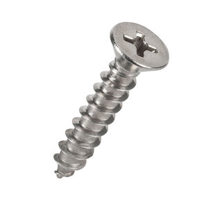6 X 1/2 Phillips Flat Head Sheet Metal Screw - Type A - DIN 7982 -  316 Stainless Steel