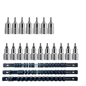 Zebra Reversable Ratchet Package 21 Total Pieces With FREE  Black Aluminum Socket Organizer Rail Set