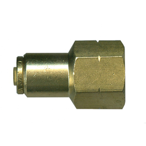 Brass Push-To-Connect - DOT Air Brake - Nylon Tubing Female Connector - 1/4 In Tube TO 1/8 In Female Pipe Thread (FPT)