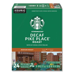 Starbucks Pike Place Decaf Coffee K-Cups Pack, 24/Box