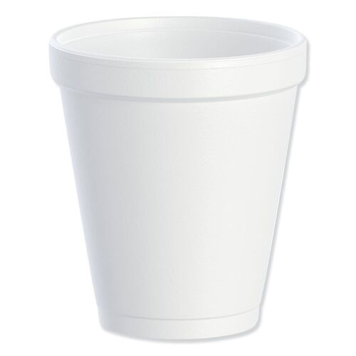 Dart Foam Drink Cups, 8 Oz, White, 1000 Cups Per Carton