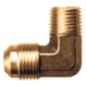 Brass SAE 45-Degree Flare 90-Degree Elbow - Tube to Male Pipe - 3/8 Inch Tube x 3/8 Inch Male Pipe Thread (MPT)