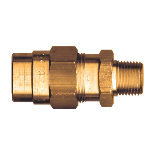 Brass DOT Air Brake Coupler Assembly - 1/2 In Hose Inner Diameter x 3/8 In Male Pipe Thread (MPT)