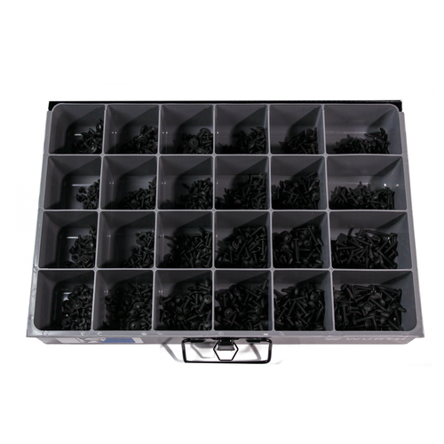 Screws SEMS, Self-Tapping, Black Washer Head Assortment 1190 Pieces