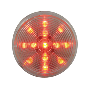 Red Clearance Marker Clr Round 13 LEDS 2 1/2"X 1"H