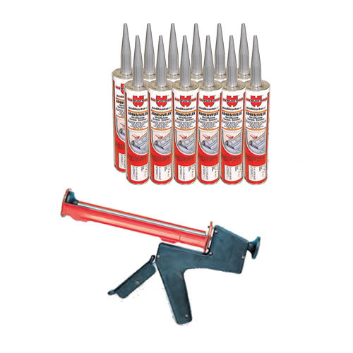 12 Bond and Seal Adhesiveflex Gray with Caulking Gun Chemical