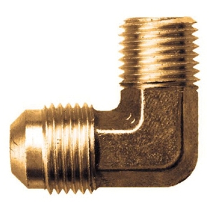 Brass SAE 45-Degree Flare 90-Degree Elbow - Tube to Male Pipe - 5/8 Inch Tube x 3/8 Inch Male Pipe Thread (MPT)