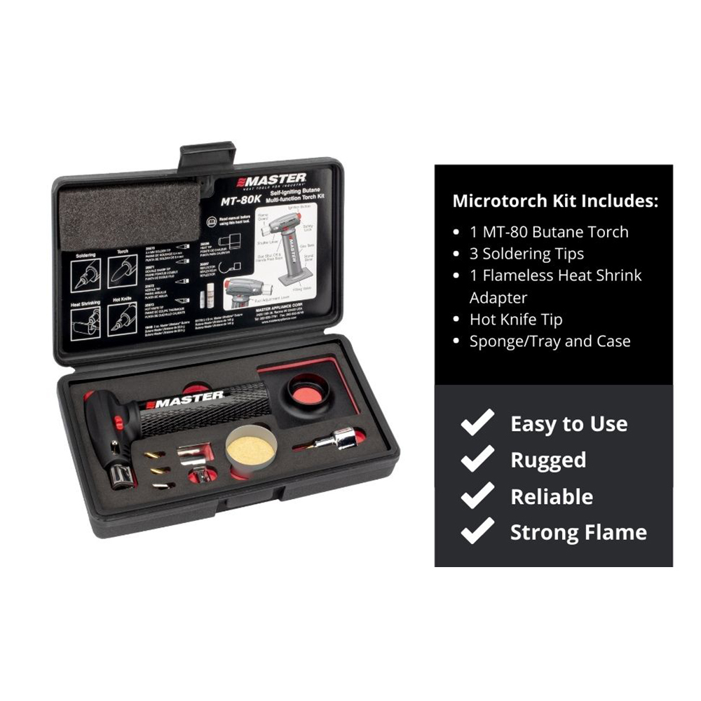 Master Butane Microtorch® Heat Shrink And Soldering Kit Heat Guns