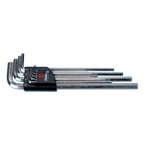 ZEBRA Allen Key Assortment with Plastic Holder - Long (9 Pieces - 1.5mm, 2mm, 2.5mm, 3mm, 4mm, 5mm, 6mm, 8mm, and 10mm)