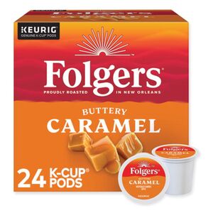 Folgers Buttery Caramel Coffee K-Cups, 24/Box
