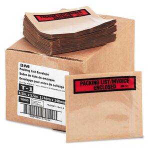 Self-Adhesive Packing List Envelope, Packing List/Invoice Enclosed, 4.5 x 5.5, Clear, 1,000/Box