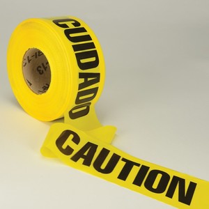 3 Mil Yellow Barrier Tape 3 Inches x 1,000 Feet Caution Cuidado (Bilingual)