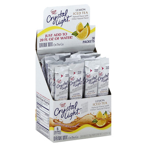 Crystal Light On the Go, Iced Tea, 0.16 oz Packets, 30/Box