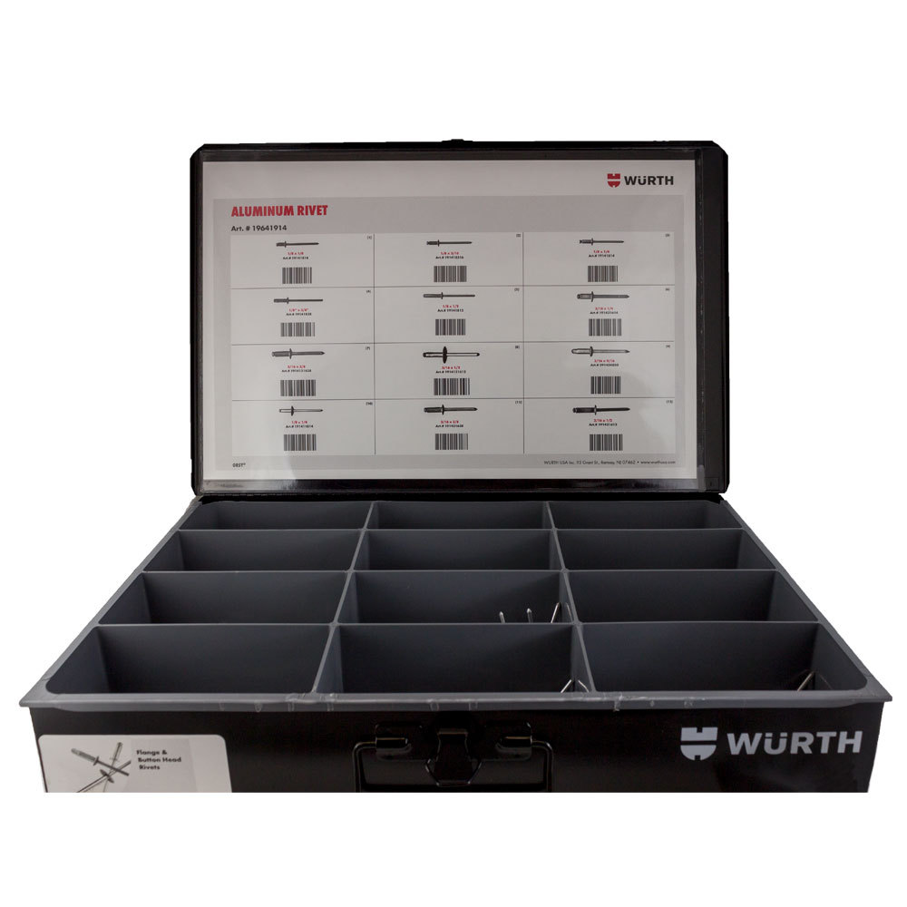 Aluminum Rivet Assortment 650 Pcs Rivets Fasteners Assortments/ Package Deals Wurth USA
