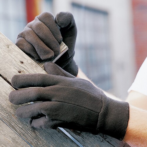 NSI Standard Size Economy Weight Brown Jersey Work Gloves