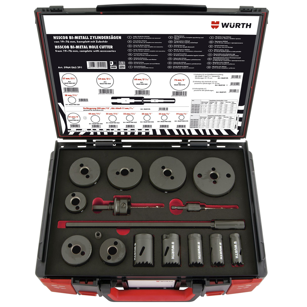 Hole Saw Kit 16 Pieces (19mm to 76mm) Abrasives, Cutting & Drilling