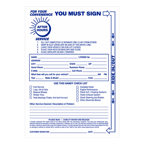 After Hours Drop-Box Key Envelopes - 500 Per Box