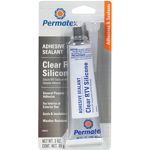 Permatex Clear RTV Silicone Adhesive Sealant, 3oz