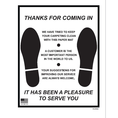 Paper Floor Mats - 16.5 Inch x 21 Inch - 250/Box