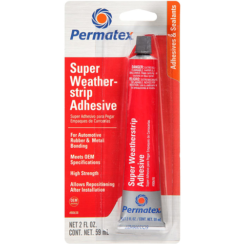 Permatex Weatherstrip Adhesive, 2 fl.oz. Rubber / Molding Glues